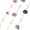 Natural Fluorite & Glass Link Chains CHC-K014-12G-07-1