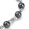 Synthetic Non-magnetic Hematite Beaded Stretch Bracelets for Women Men BJEW-F480-02C-3