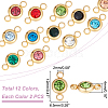 Unicraftale 24Pcs 12 Colors 304 Stainless Steel Rhinestone Connector Charms STAS-UN0041-20-3
