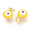 Brass Enamel Charms KK-B024-02G-G-2