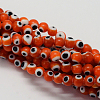 Handmade Evil Eye Lampwork Round Bead Strands X-LAMP-L055-8mm-03-1