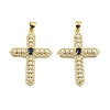 Rack Plating Brass Micro Pave Cubic Zirconia Pendants KK-D043-02G-1