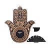 Hamsa Hand Wooden Crystal Sphere Display Stands AJEW-G047-01D-6