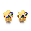 Alloy Enamel European Beads KK-N238-078-3