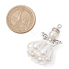 Pearlized Glass Pearl Beads  Pendants PALLOY-MZ00487-04-2