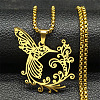 304 Stainless Steel Pendant Necklaces NJEW-C066-15G-1