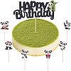 Olycraft DIY Paper Panda Cake Insert Card Decoration Set AJEW-OC0002-75-1