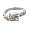 Brass Micro Pave Clear Cubic Zirconia Adjustable Finger Rings RJEW-D079-05P-RS-2