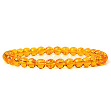 Natural Amber Round Beaded Stretch Bracelet SF8562-17