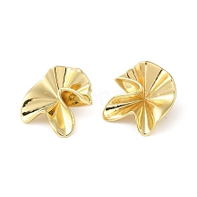 Rack Plating Brass Flower Stud Earrings for Women EJEW-Z019-16G