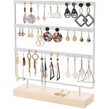 Triple Levels Rectangle Iron Earring Display Stand CON-PW0001-151B-01