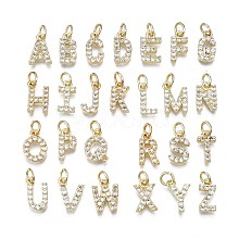 Brass Micro Pave Clear Cubic Zirconia Charms KK-N241-001-NR