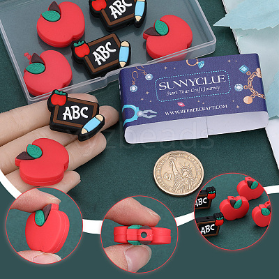 10Pcs 2 Styles Silicone Beads SIL-SC0001-57-1