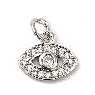 CZ Brass Micro Pave Cubic Zirconia Evil Eye Charms ZIRC-L018-10P-1