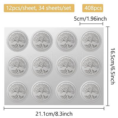 34 Sheets Silver Foil Embossed PET Picture Sticker DIY-WH0528-024-1