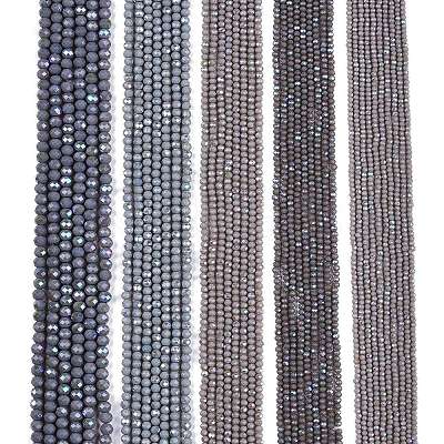 Electroplate Opaque Solid Color Glass Beads Strands EGLA-A044-P4mm-L10-1