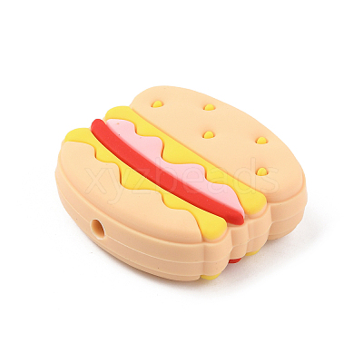 Hamburger Food Grade Eco-Friendly Silicone Beads SIL-WH0012-034A-1