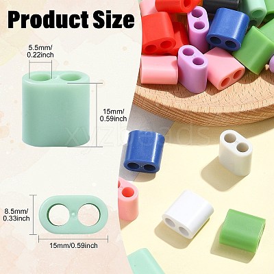 40Pcs 10 Colors ABS Plastic Slide Charms MACR-CJ0002-47-1