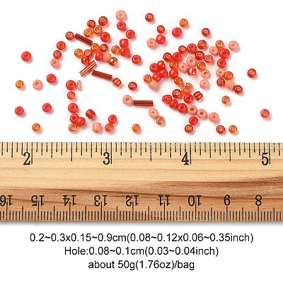 Opaque & Transparent Inside Colours Glass Seed Beads SEED-YW0002-17B-1