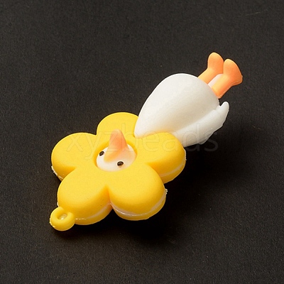 Opaque Resin Cute Duck Big Pendants LS-RESI-D065-B05-1