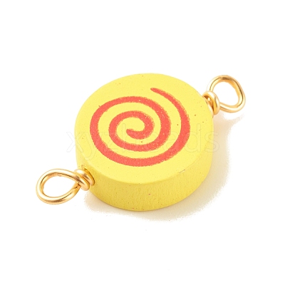 Spray Painted Wood Connector Charms PALLOY-JF01427-17-1