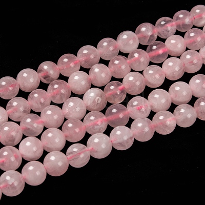 Pink Color Natural Madagascar Rose Quartz Beads Strands G-D655-8mm-1