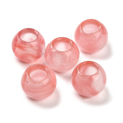Cherry Quartz Glass European Beads G-R488-01F-1