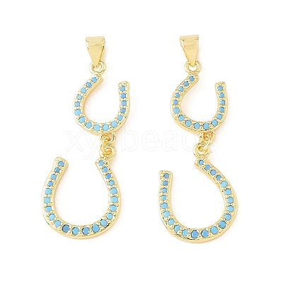 Brass Micro Pave Sky Blue Cubic Zirconia Pendants CU-CBA9CBD-12G-1