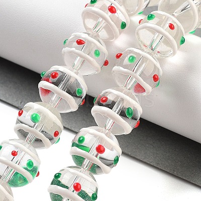 Glass with Enamel Beads Strands GLAA-M047-01C-1