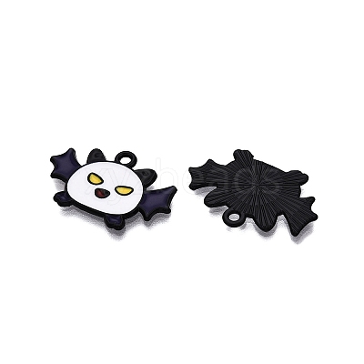 Halloween Theme Spray Painted Alloy Enamel Pendants ENAM-T020-09E-1