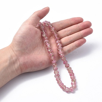 Handmade Gold Sand Lampwork Beads Strands LAMP-R141-10mm-11-1