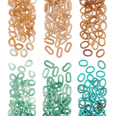 480Pcs 6 Style Acrylic Linking Rings OACR-DC0001-02-1