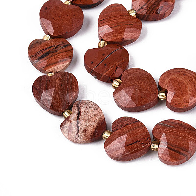 Natural Red Jasper Beads Strands G-P592-B17-01-1