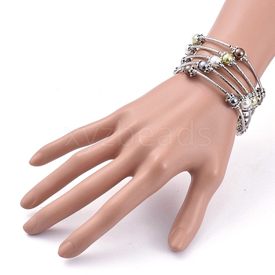 Five Loops Fashion Wrap Bracelets BJEW-JB05512-01-1