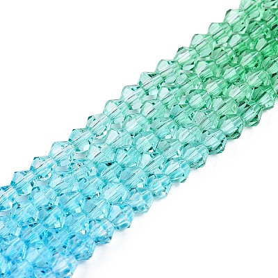 Gradient Color Baking Paint Glass Bead Strands DGLA-A039-T4mm-A018-1