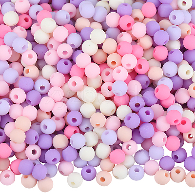 1000Pcs Frosted Opaque Acrylic Beads OACR-SP0001-32C-1