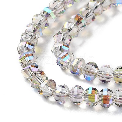 Transparent Electroplate Glass Beads Strands GLAA-Q099-H01-07-1