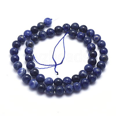 Natural Sodalite Beads Strands G-K224-01-8mm-1