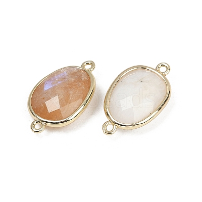 Natural Moonstone Faceted Connector Charms G-K347-11G-03-1