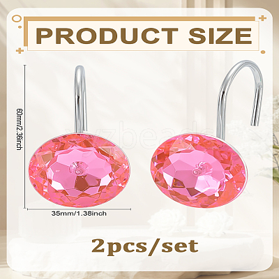 2Pcs Iron Shower Curtain Rings for Bathroom DIY-LP0001-98B-1