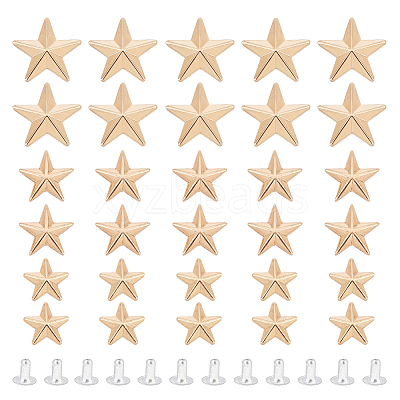 30 Sets 3 Style Zinc Alloy Garment Semi-Tublar Rivets FIND-AR0003-49-1