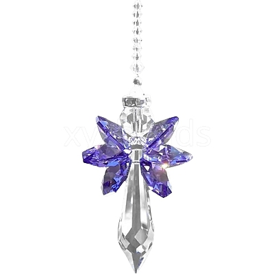 Glass Angel Pendant Decorations HJEW-PW0002-03E-1