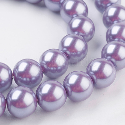 Eco-Friendly Dyed Glass Pearl Round Beads Strands HY-A002-10mm-RB056-1