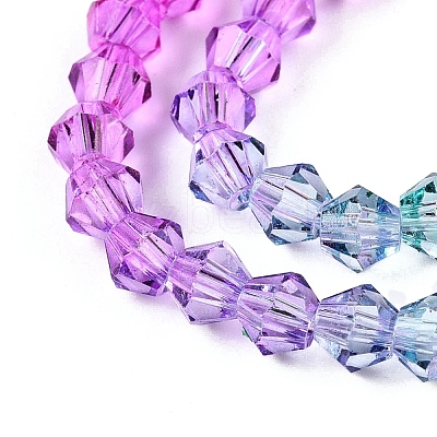 Gradient Color Baking Paint Glass Bead Strands DGLA-A039-T2mm-A011-1