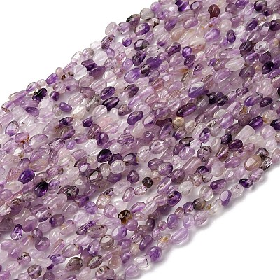 Natural Purple Rutilated Quartz Beads Strands G-I389-A29-1