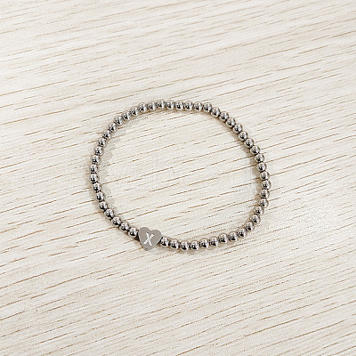 304 Stainless Steel Beads Stretch Bracelets for Women FS-WGC4F34-24-1