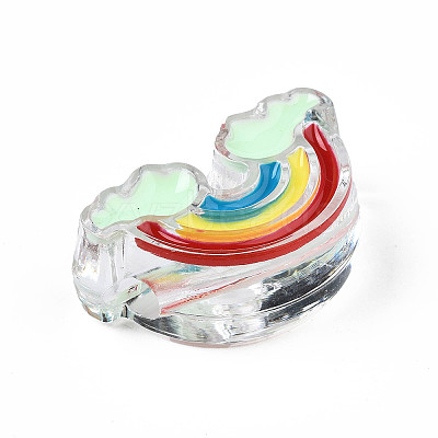 Transparent Acrylic Enamel Beads OACR-N130-026-01-1