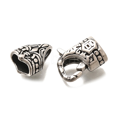 304 Stainless Steel Fold Over Clasps X-STAS-R140-10AS-01-1