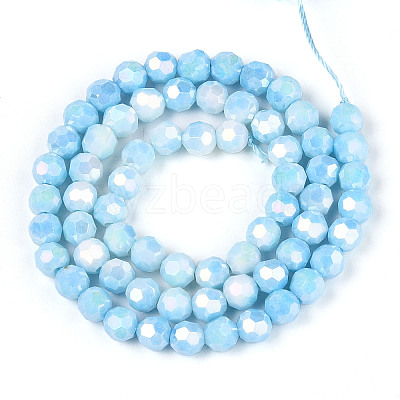 Anti-Tarnish Electroplate Glass Beads Strands X-EGLA-T021-6mm-15-01-1