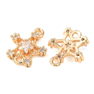 Brass Pave Clear Cubic Zirconia Connector Charms CU-CBAEC99-08G-1